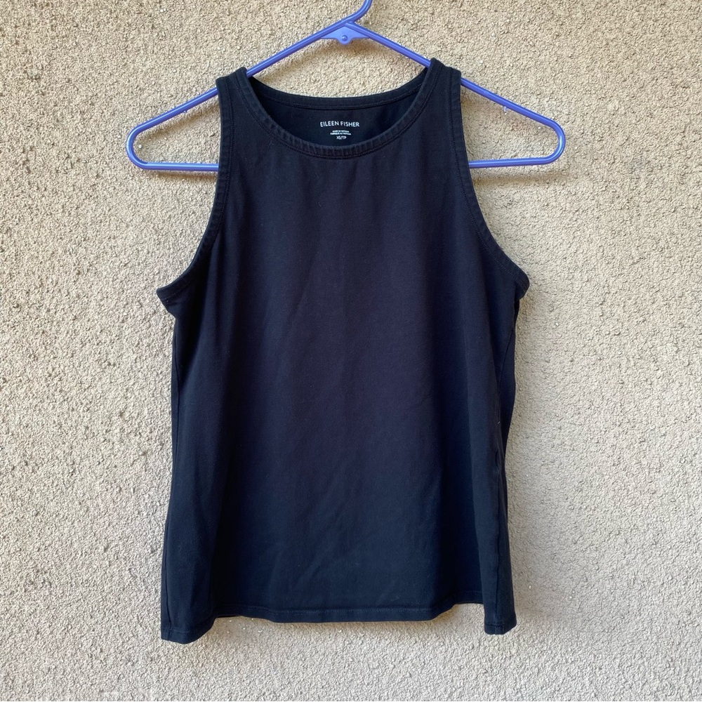 Eileen fisher tank top size XS black stretchy soft